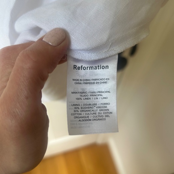 Reformation Abigail Linen Top - White - Size 8 - Picture 5 of 5